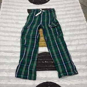 Mini Boden boy's plaid pants. Navy and green Plaid Sz 7Y